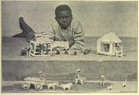 child playing with toys